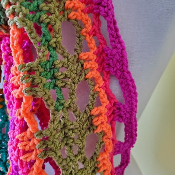 Crochet Preppy Stripe Neck Scarf/New - Picture 6 of 7